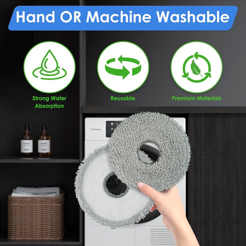 FILTERIST (4 Pack) L40 Ultra Replacement Mop Pads for Dreame X50 Ultra/ X40 Ultra/ X30 Ultra/ L10s Ultra/ L10s Pro Gen 2/ L10s Pro Ultra/ L10s Plus/ Mova P10 Pro Ultra Robot Vacuum, Replacement Mop Cloths - Image 4